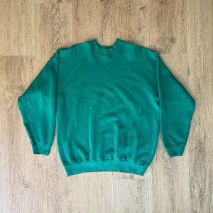 Fruit Of The Loom 80's Green Crewneck Sweatshirt XL Pullover Casual Vintage
